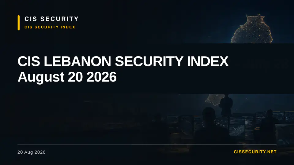 CIS LEBANON SECURITY INDEX - August 20 2026 — CIS Security