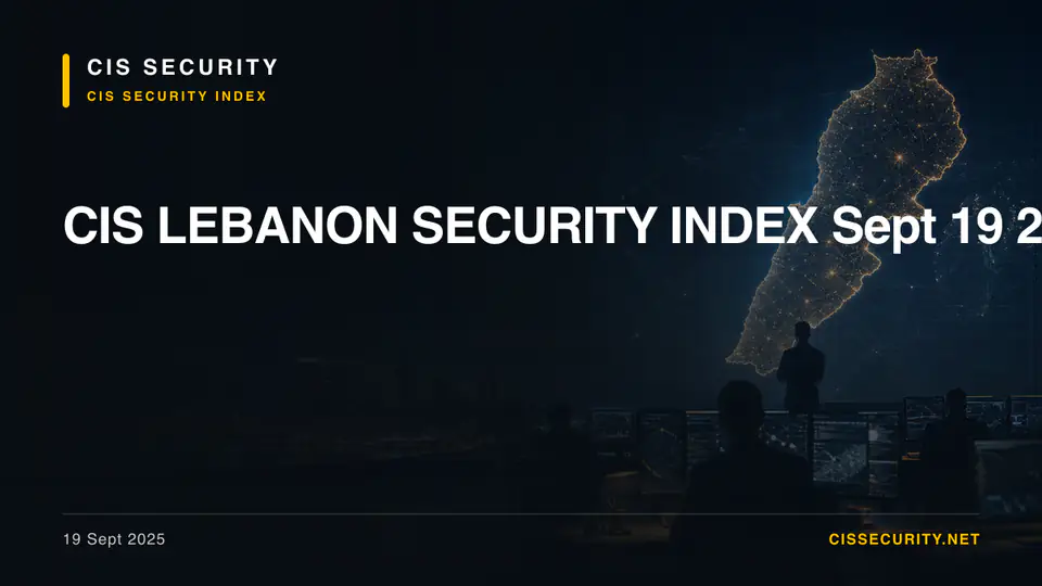 CIS LEBANON SECURITY INDEX Sept 19 2025 — CIS Security